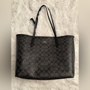 Coach Black Monogram Tote